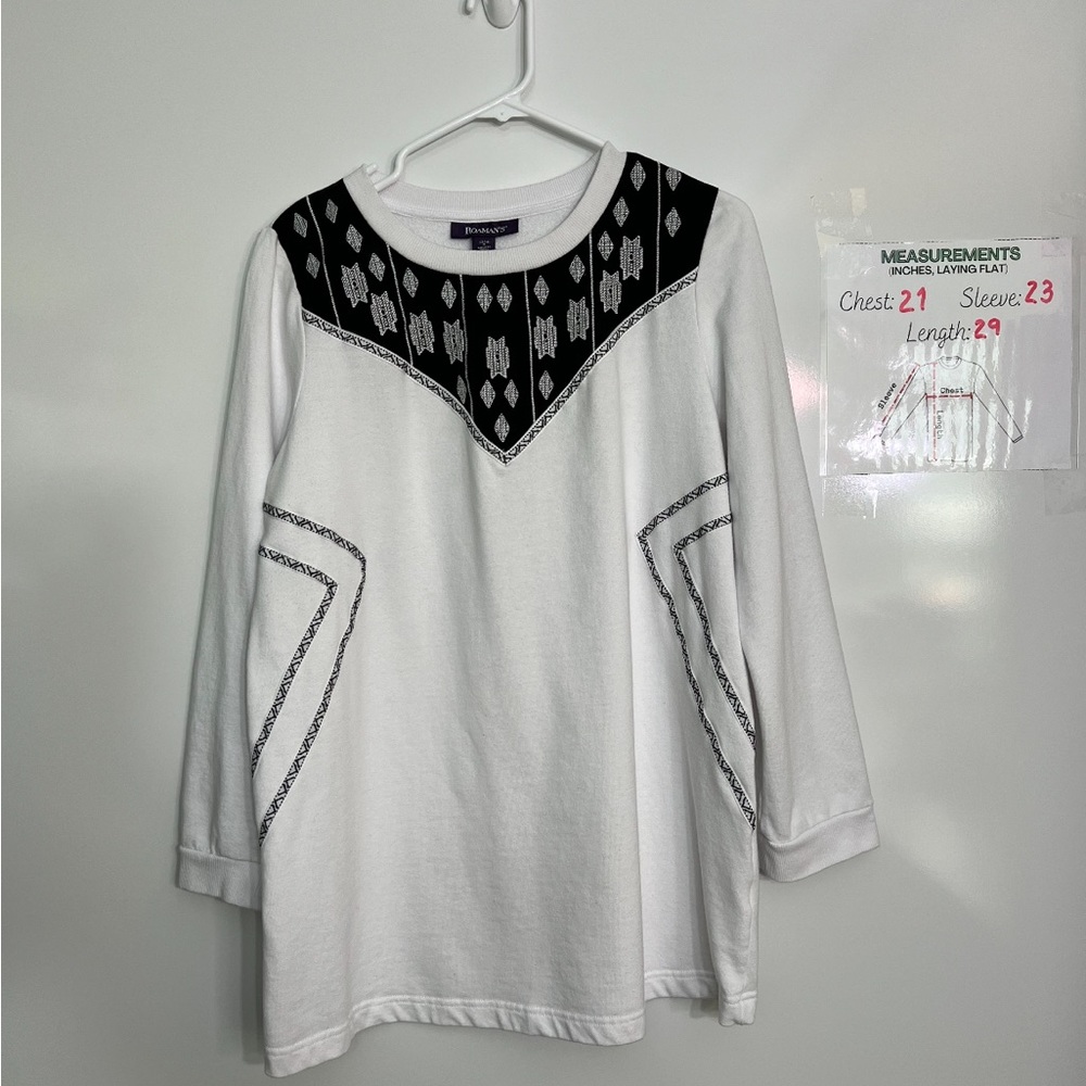 Roaman's Lightweight Knit Tunic Sweatshirt:Effortless Style and Comfort Combined